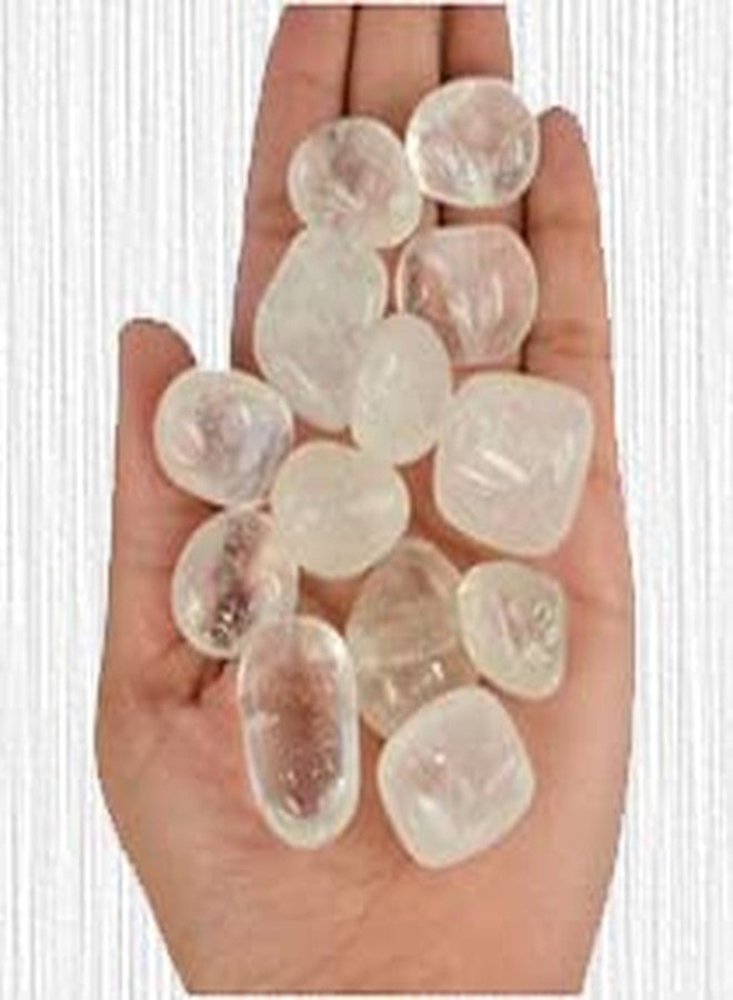 TOI SHOP Clear Quartz Agate Tumble/Pebbles Stone. for Reiki, Crystal, Vastu, Fang Shui Aura, Home Decor, Office Decor, Gifting, Good Luck, showpiece etc. (Clear Quartz, 900 gm) - Image 2